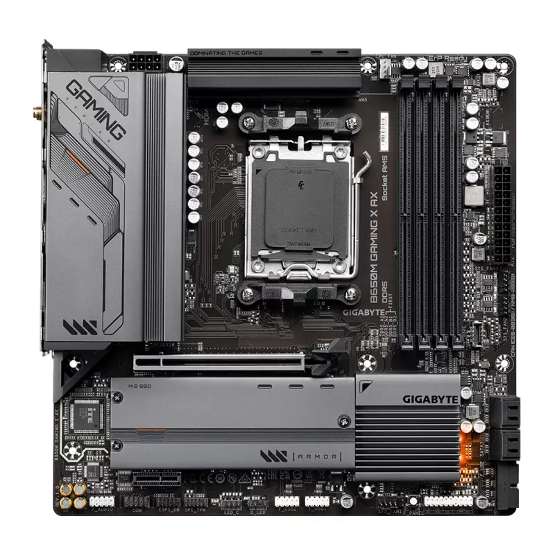 Motherboard GIGABYTE B650M GAMING X AX — AMD B650, Socket AM5, Micro ATX, DDR5, 4 DIMM, 2x M.2, Wi‑Fi 6E, 2.5GbE