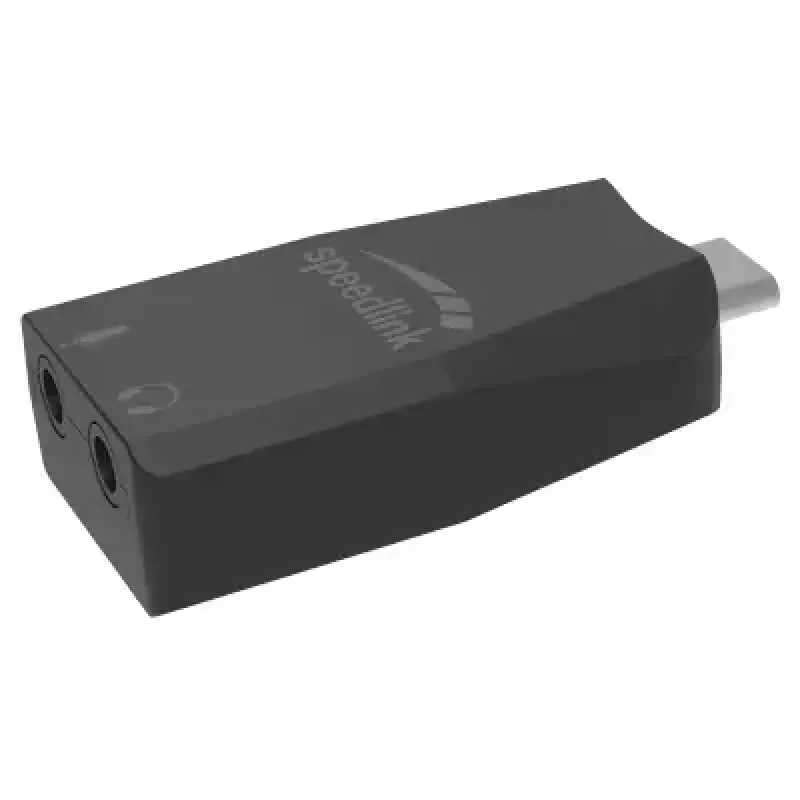 USB external audio adapter Speedlink VIGO USB — USB interface, 3.5 mm headphone jack, black, 8 g