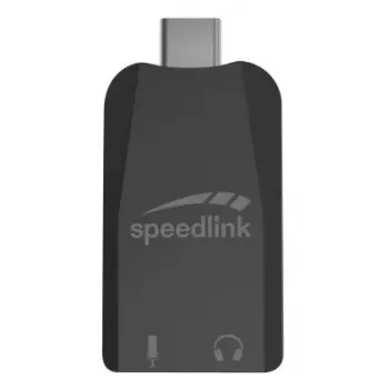 USB external audio adapter Speedlink VIGO USB — USB interface, 3.5 mm headphone jack, black, 8 g