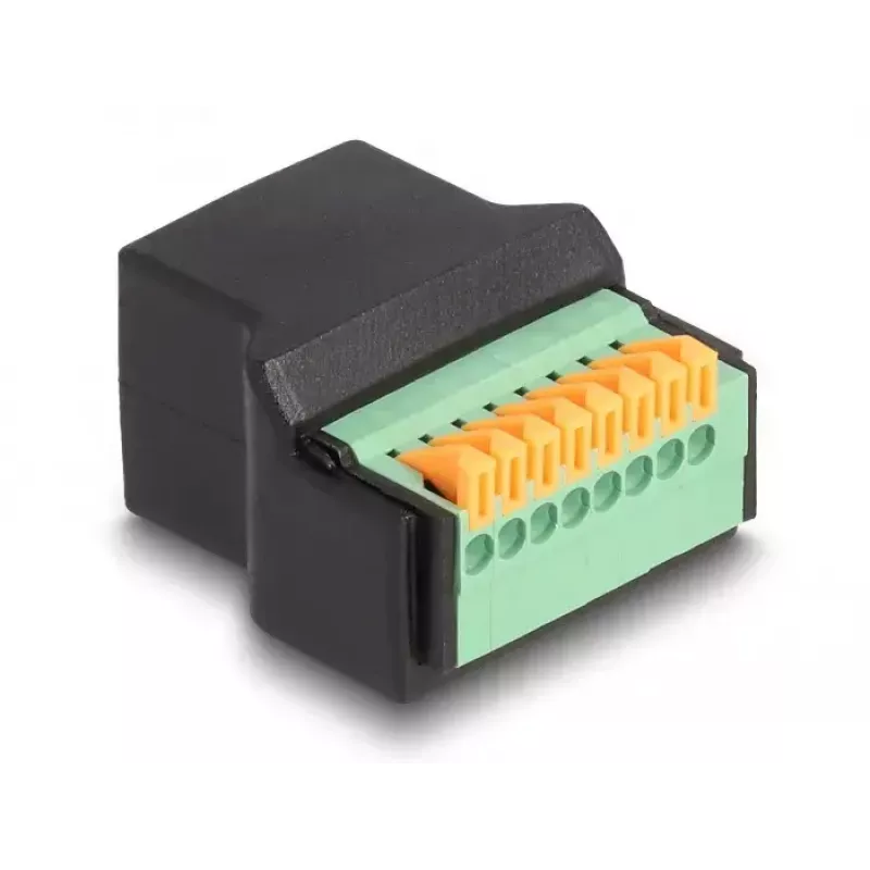 DeLOCK RJ45 female to Terminal Block Adapter Black Green 1 pc