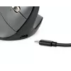 BakkerElkhuizen FastForward Pro mouse, Right-hand, Vertical design, Optical, RF Wireless + Bluetooth + USB Type-C, 5000 DPI, Black, Grey