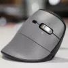 BakkerElkhuizen FastForward Pro mouse, Right-hand, Vertical design, Optical, RF Wireless + Bluetooth + USB Type-C, 5000 DPI, Black, Grey