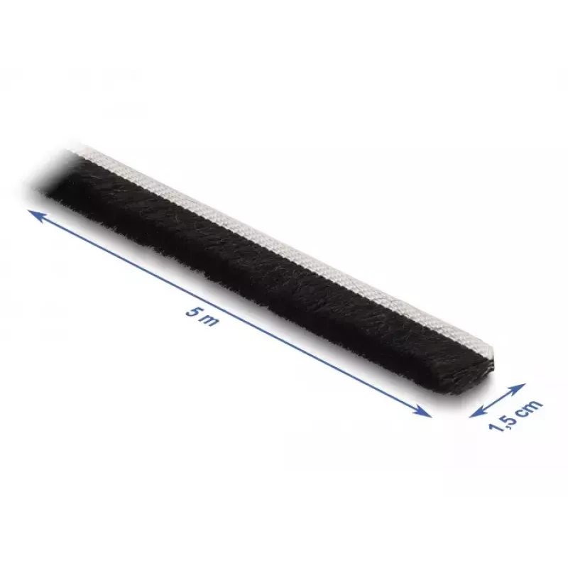DeLOCK Brush Strip self-adhesive 15 mm length 5 m black