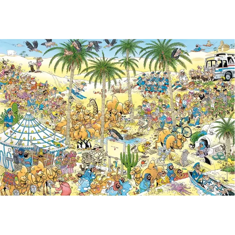 Jumbo jigsaw puzzle Jan van Haasteren The Oasis — 1500 pieces, 900×600 mm