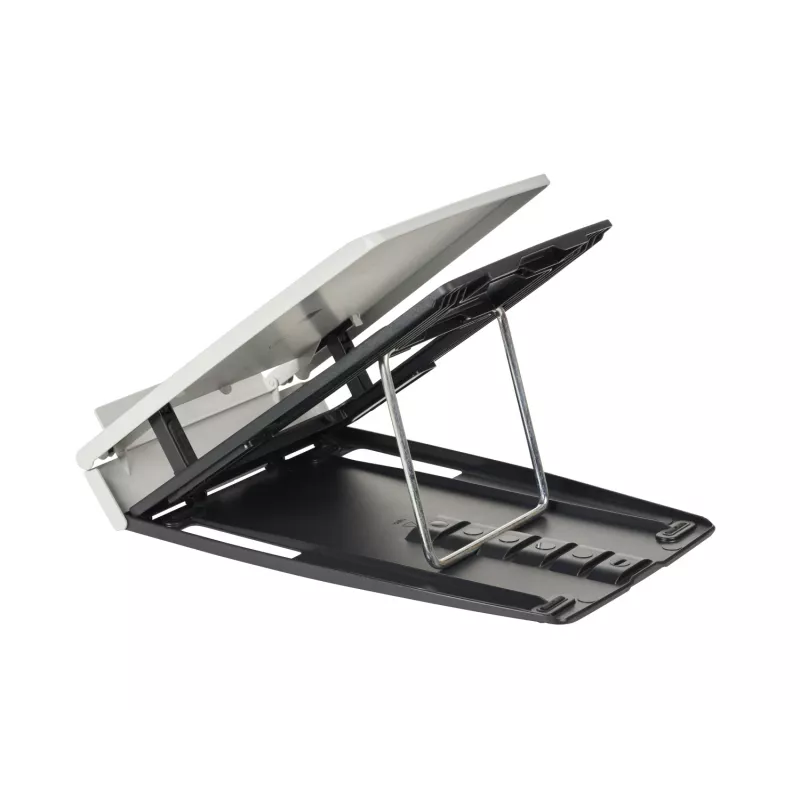 BakkerElkhuizen Ergo-Q 330 Circular, Laptop stand, Black, Grey, Acrylonitrile butadiene styrene (ABS), Plastic, Steel, 33.8 cm (13.3 inch), 43.2 cm (17 inch), 6 kg