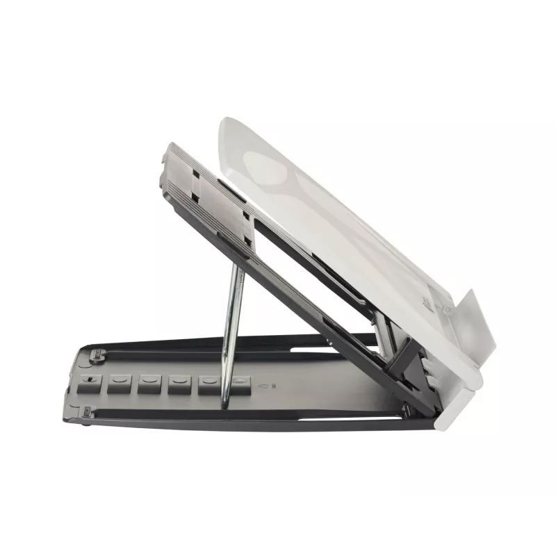 BakkerElkhuizen Ergo-Q 330 Circular, Laptop stand, Black, Grey, Acrylonitrile butadiene styrene (ABS), Plastic, Steel, 33.8 cm (13.3 inch), 43.2 cm (17 inch), 6 kg