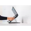 BakkerElkhuizen Ergo-Q 330 Circular, Laptop stand, Black, Grey, Acrylonitrile butadiene styrene (ABS), Plastic, Steel, 33.8 cm (13.3 inch), 43.2 cm (17 inch), 6 kg