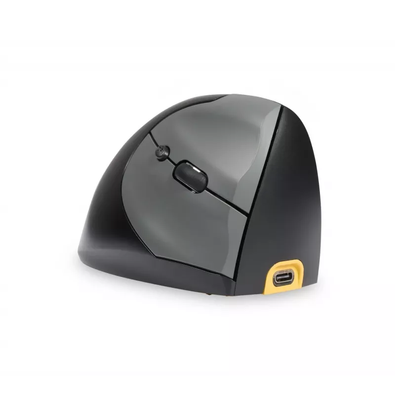 BakkerElkhuizen Handshake Mouse Right, Right-hand, Vertical design, Optical, RF Wireless + Bluetooth + USB Type-C, 6400 DPI, Black, Grey