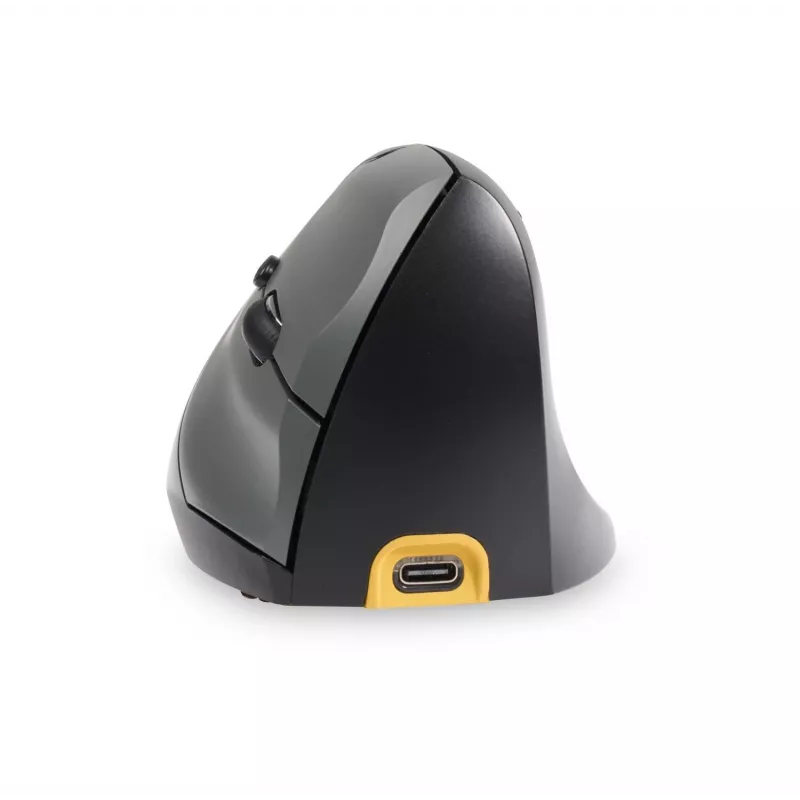 BakkerElkhuizen Handshake Mouse Right, Right-hand, Vertical design, Optical, RF Wireless + Bluetooth + USB Type-C, 6400 DPI, Black, Grey
