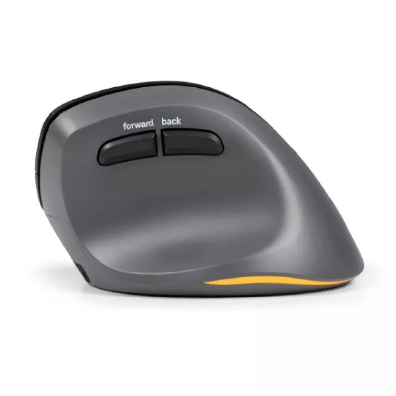 BakkerElkhuizen PRF Pro mouse Right, Right-hand, Vertical design, Optical, RF Wireless + Bluetooth + USB Type-C, 2400 DPI, Black, Grey