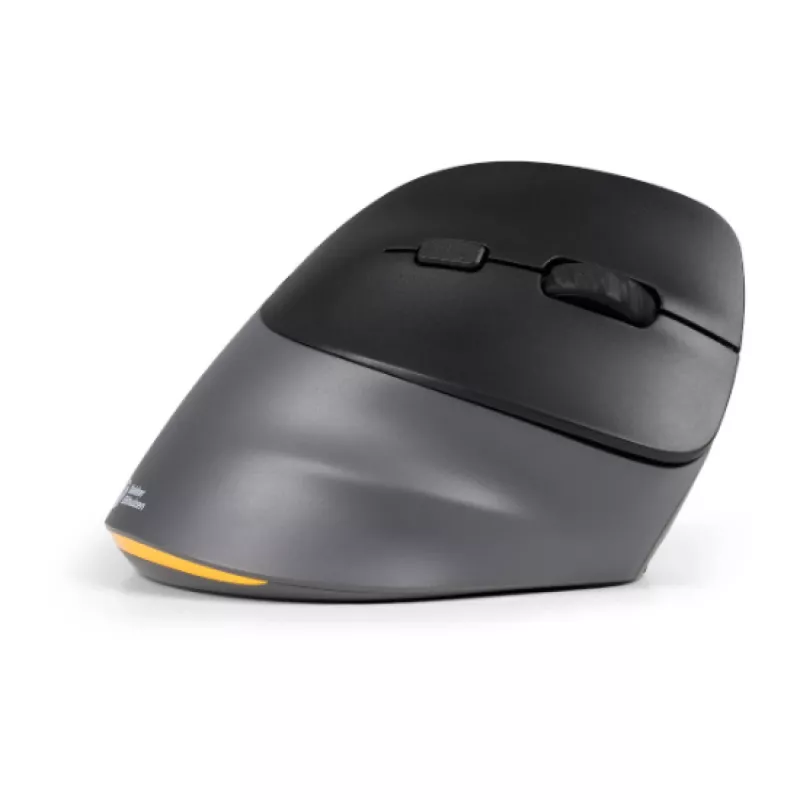 BakkerElkhuizen PRF Pro mouse Right, Right-hand, Vertical design, Optical, RF Wireless + Bluetooth + USB Type-C, 2400 DPI, Black, Grey