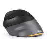 BakkerElkhuizen PRF Pro mouse Left, Left-hand, Vertical design, Optical, RF Wireless + Bluetooth + USB Type-C, 2400 DPI, Black, Grey