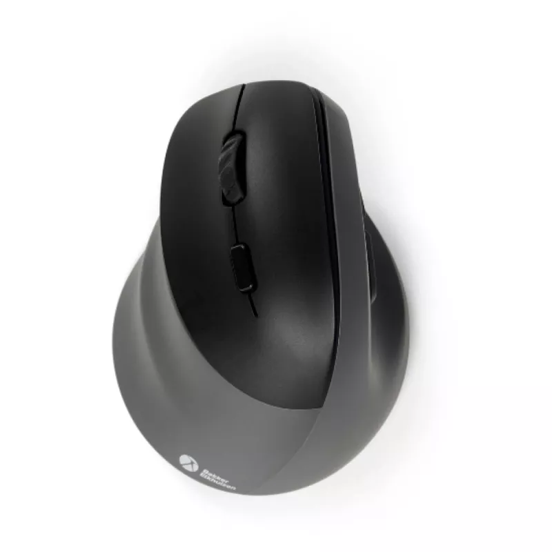 BakkerElkhuizen PRF Pro mouse Left, Left-hand, Vertical design, Optical, RF Wireless + Bluetooth + USB Type-C, 2400 DPI, Black, Grey