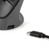 BakkerElkhuizen PRF Pro mouse Left, Left-hand, Vertical design, Optical, RF Wireless + Bluetooth + USB Type-C, 2400 DPI, Black, Grey