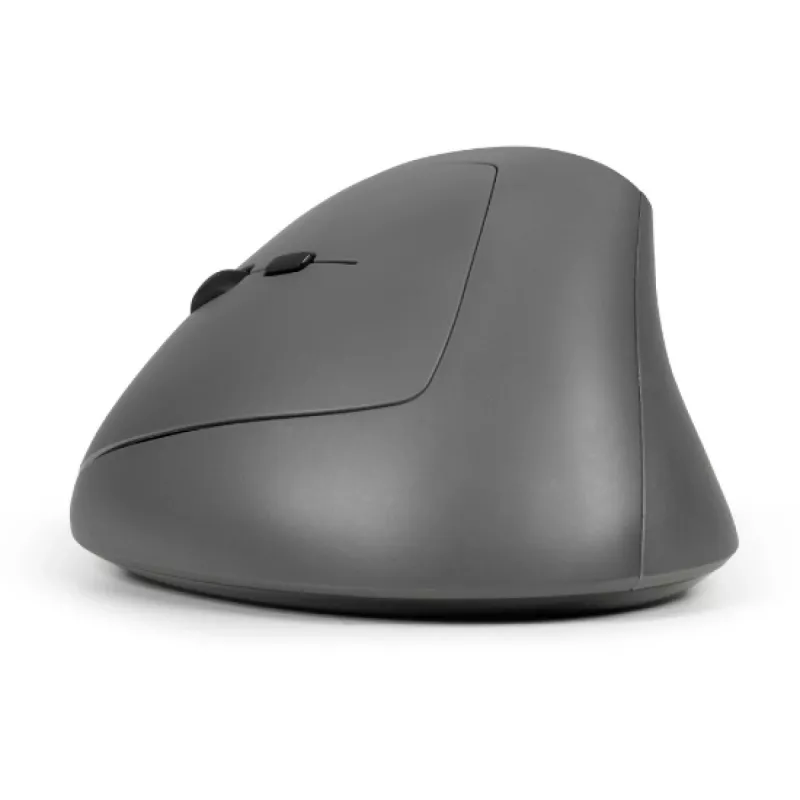 BakkerElkhuizen MidWay mouse Left, Left-hand, Vertical design, Optical, RF Wireless + Bluetooth + USB Type-C, 2400 DPI, Grey, Black