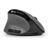 BakkerElkhuizen MidWay mouse Left, Left-hand, Vertical design, Optical, RF Wireless + Bluetooth + USB Type-C, 2400 DPI, Grey, Black