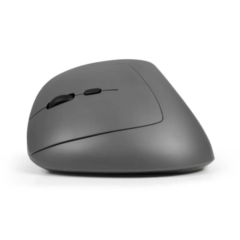 BakkerElkhuizen MidWay mouse Left, Left-hand, Vertical design, Optical, RF Wireless + Bluetooth + USB Type-C, 2400 DPI, Grey, Black