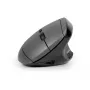 BakkerElkhuizen MidWay mouse Right, Right-hand, Vertical design, Optical, RF Wireless + Bluetooth + USB Type-C, 2400 DPI, Grey, Black