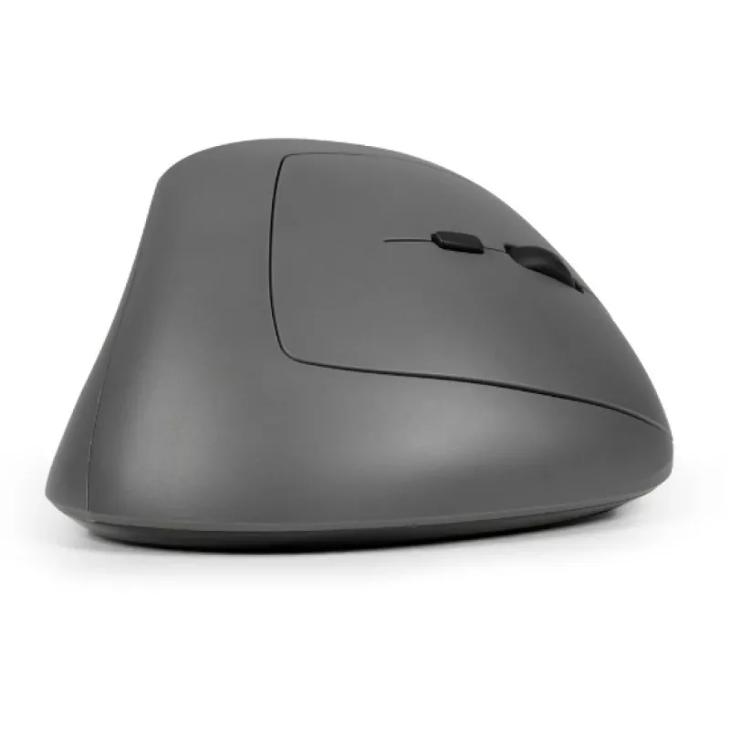 BakkerElkhuizen MidWay mouse Right, Right-hand, Vertical design, Optical, RF Wireless + Bluetooth + USB Type-C, 2400 DPI, Grey, Black