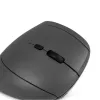 BakkerElkhuizen MidWay mouse Right, Right-hand, Vertical design, Optical, RF Wireless + Bluetooth + USB Type-C, 2400 DPI, Grey, Black