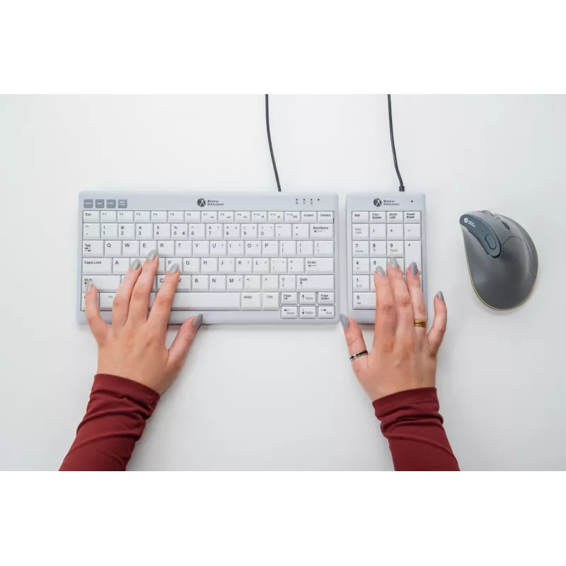 BakkerElkhuizen UltraBoard 955 V2 Numeric, USB, 22, Laptop/PC, 1.5 m, Dark Grey, Light grey