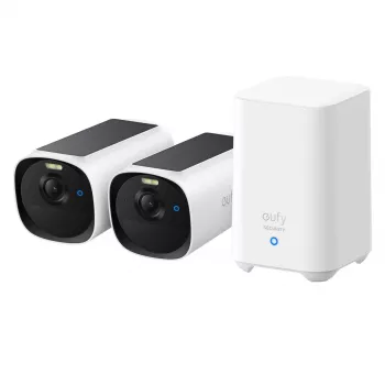 IP bullet security camera Anker Eufy eufyCam E40 2-Cam Kit with HomeBase S280, outdoor, 2688×1520 px, 130° FOV, wall mount