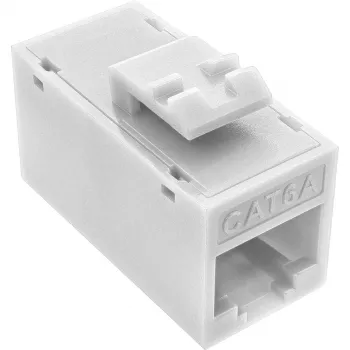 InLine Keystone RJ45 jack/socket, unshielded, Cat.6A, pack of 8, white