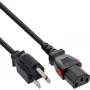 InLine 16951U power cable Black 1 m IEC C13 NEMA 5-15P