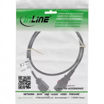 InLine 16952U power cable Black 2 m IEC C13 NEMA 5-15P