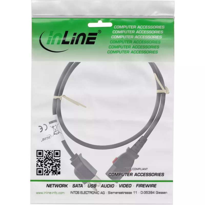 InLine 16953U power cable Black 3 m IEC C13 NEMA 5-15P