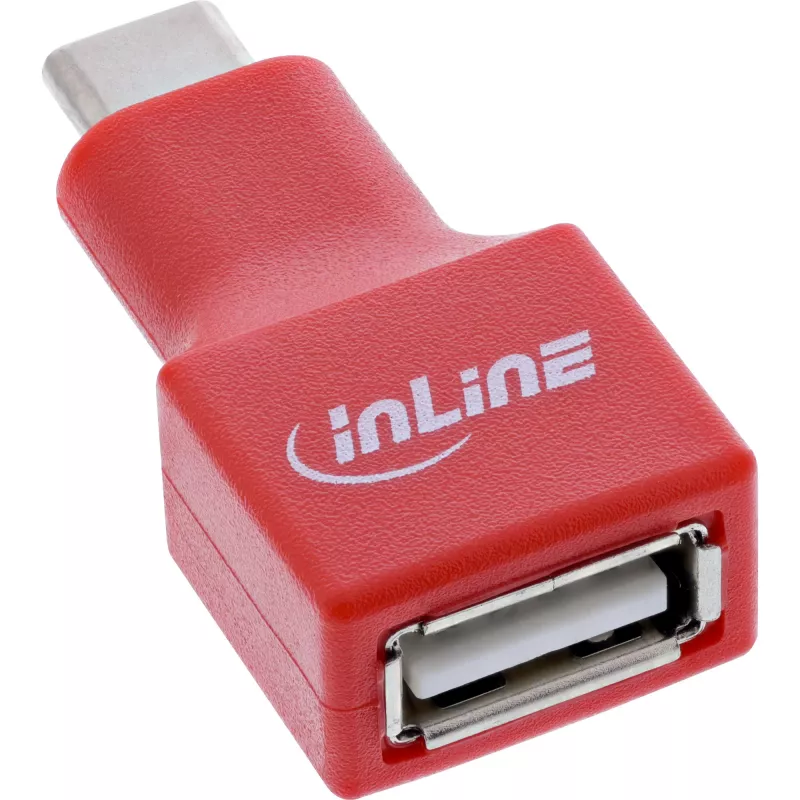 Cable gender changer InLine 31651 USB-C to USB-A, USB 2.0, red