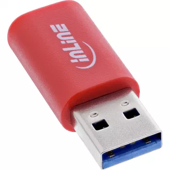 InLine 31652 cable gender changer USB-A USB-C Red