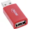 Gender changer cable InLine 31653 USB-A to USB-A, USB 2.0, red