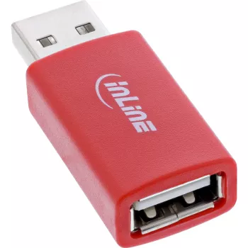 Gender changer cable InLine 31653 USB-A to USB-A, USB 2.0, red