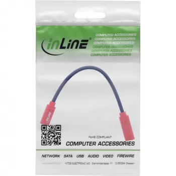 InLine USB-C gender changer adapter 31654, USB-C to USB-C, 0.2 m, red