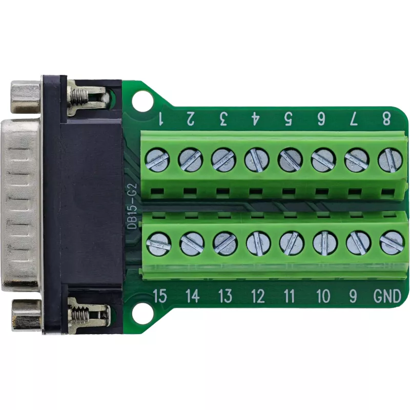 InLine 92502B wire connector Terminal block / D-Sub 15 Black, Green
