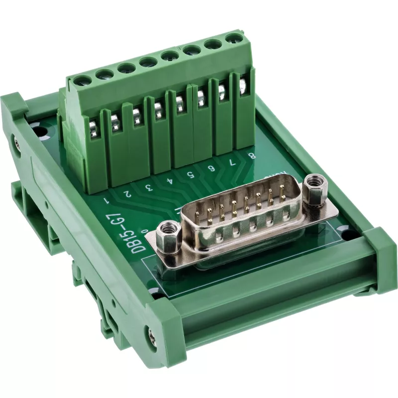 InLine 92502D wire connector Terminal block / D-Sub 15 Green