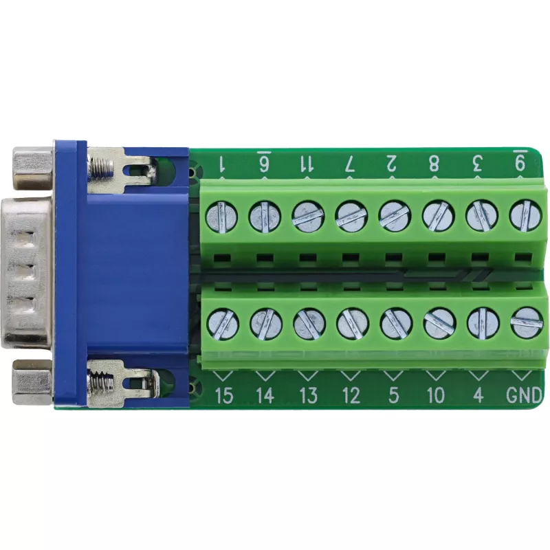 InLine 92503B wire connector Terminal block, VGA (HD15) Blue, Green