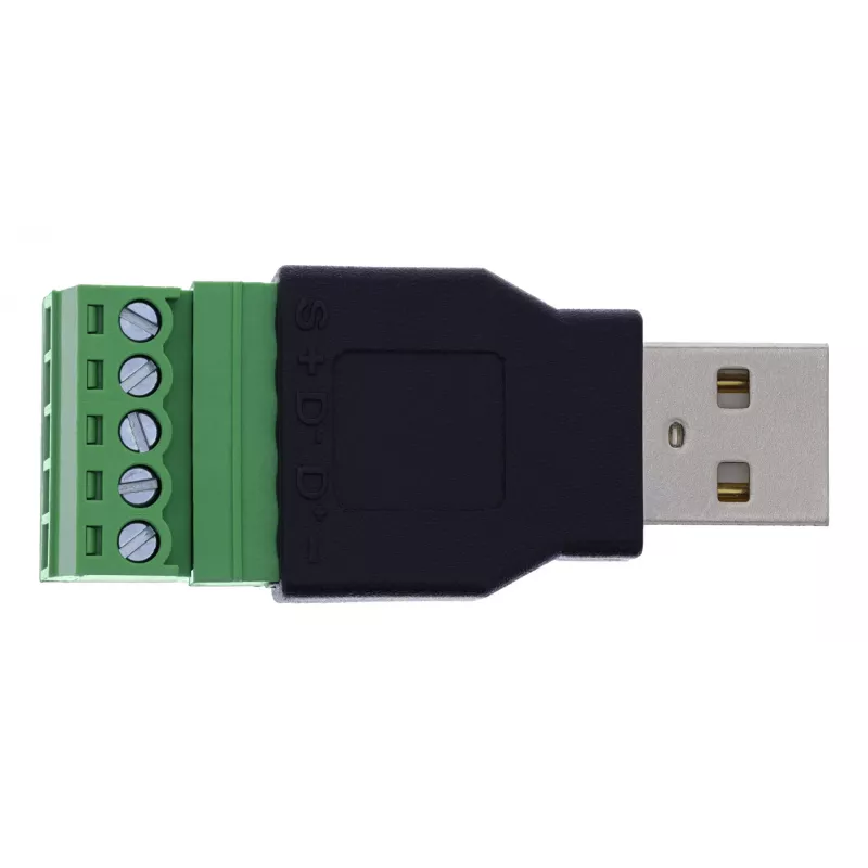 InLine 92504A wire connector USB-A / Terminal block, 5-pin Black, Green