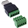 InLine 92504B wire connector USB-A / Terminal block, 5-pin Black, Green