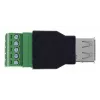 InLine 92504B wire connector USB-A / Terminal block, 5-pin Black, Green