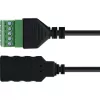 InLine 92504H wire connector USB-A / Terminal block, 5-pin Black, Green