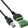 InLine 92504I wire connector USB-B / Terminal block, 5-pin Black, Green