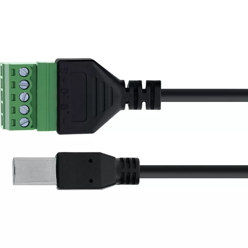 InLine 92504I wire connector USB-B / Terminal block, 5-pin Black, Green