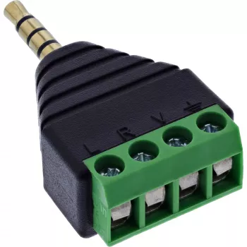 InLine 92504J wire connector 3.5 mm 4-pin jack TRRS / Terminal block 4 terminals Black, Green