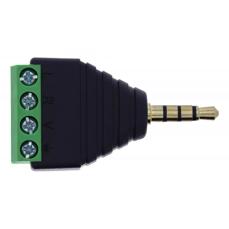 InLine 92504J wire connector 3.5 mm 4-pin jack TRRS / Terminal block 4 terminals Black, Green
