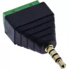 InLine 92504J wire connector 3.5 mm 4-pin jack TRRS / Terminal block 4 terminals Black, Green