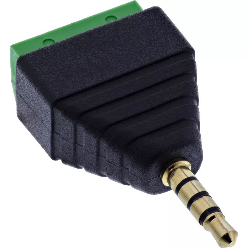 InLine 92504J wire connector 3.5 mm 4-pin jack TRRS / Terminal block 4 terminals Black, Green