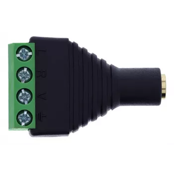 InLine 92504K wire connector 3.5 mm 4-pin jack TRRS / Terminal block 4 terminals Black, Green