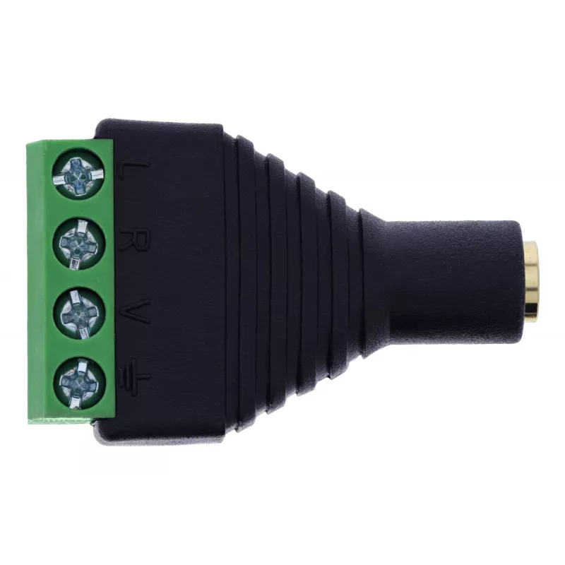 InLine 92504K wire connector 3.5 mm 4-pin jack TRRS / Terminal block 4 terminals Black, Green